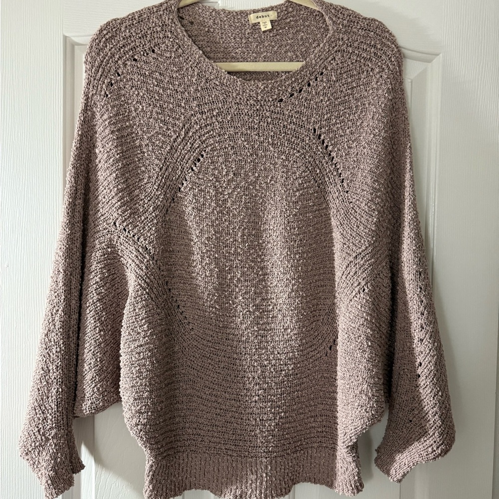 Taupe Open Knit Sweater Size M
